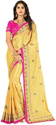 FKART Women's Georgette Dress Material (FK-PRINCESS-SOFIA_Yellow_Free Size)