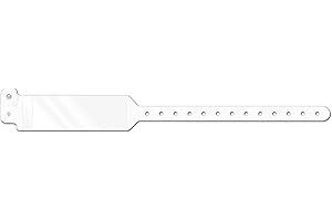 PDC Healthcare WBSHDA-9 Poly Confident Laminating Shield Style Adult-Sized Wristband, Permanent Snap Closure, Latex And Phthalate-Free, White (Box of 500)