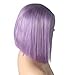 Benafee Lilac Lace Front Human Hair Bob Wig Silky Straight Middle Part Short Bob Wigs Glueless Pre Plucked 180 Density Swiss Lace Remy Hair Bob Wig 8 Inch