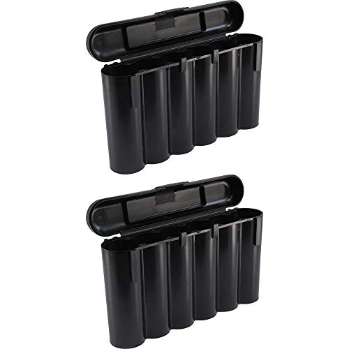 2 Black 18650 & CR123A 6 Battery Holder Storage Case for 18650 Batteries