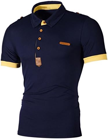 Men' Tee,Ba Zha 👕 Fashion Shirt Men's Casual Tops Slim Short Sleeve Turndown Collar Top Yoga Gym Tee Leisure Sports Tops Men Boys Casual Hiking Tees Short Sleeve Beach T-Shirt Blouse