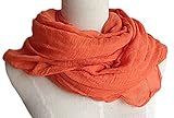 Spikerking Pure color cotton Hemp Silk scarf travel sunscreen scarf long Big scarves,Orange