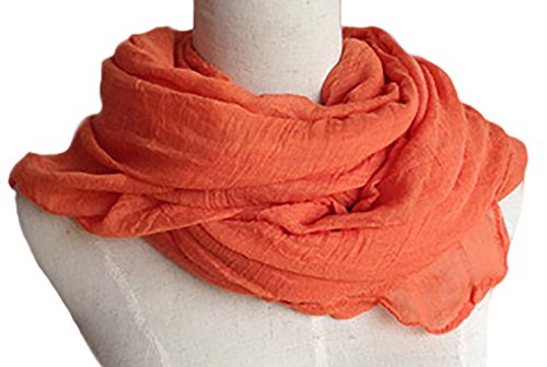 Spikerking Pure color cotton Hemp Silk scarf travel sunscreen scarf long Big scarves,Orange
