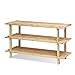 Furinno Pine Solid Wood 3-Tier Shoe Rack, Natural