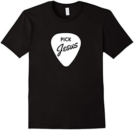 Mens ChristianiTees: Guitar Pick Jesus T-Shirt 2XL Black