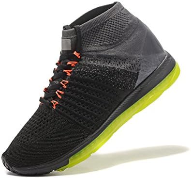 Vicsoon Men's Knit Breathable Casual Sneakers Lightweight Athletic Running Shoes, Black (US 8; EUR 41)