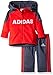 adidas Baby Boys' Zip Hoodie and Pant Set, Light Scarlet/Navy, 6 Months