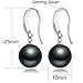 ZowBinBin 925 Sterling Silver 10mm Pearl Earrings, Beautiful Black Pearl Earrings, White Pearl Dangle Earrings Hypoallergenic Drop Pearl Earrings H: Black Pearl Earrings2