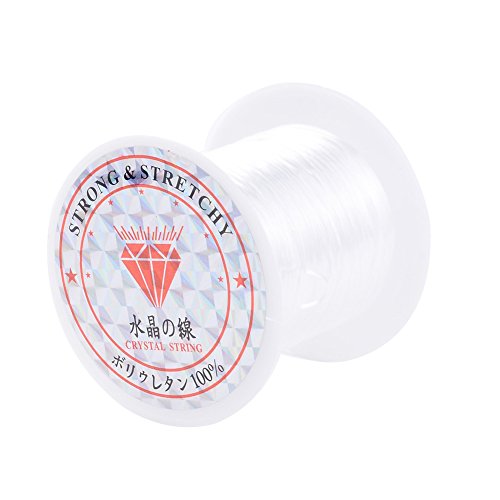 Pandahall 25 Rolls Clear Elastic Fibre Wire 0.8mm Elastic Thread Fit Beading Jewelry Cord