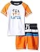 Nautica Boys' Two Piece Rashguard Set with Colorblock and Artwork