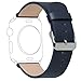 for Apple Watch Band38mm Series 1 Series 2 Series 3,TOROTOP Luxury Navy Genuine Leather Watch Band Strap Replacement Wrist Band with Adapter Clasp for 38mm Apple Watch(38mm-Navy)