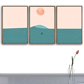 3 Piece Framed Canvas Wall Art for Living Room, Bedroom Nordic Simple Style Canvas Prints for Modern Home Decoration Ready to Hang - 16"x24"x3 Panels