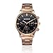 Start Men's Chic Stainless Steel Band Wrist Watch Adjustable pin buckle Watches Bracelet (Black)