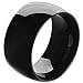 Men,Women's Wide 11mm Stainless Steel Ring Band Biker Fashion Black Classic Wedding Highly Polished