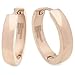 Stainless Steel Curved Face Round Hoop Earrings Polish Rose Gold 20mm