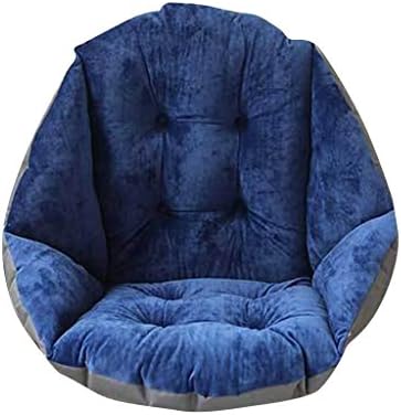wisdomer Non-Slip Seat Cushion Comfortable Chair Pads Back Support Sofa Mat with Elastic Band Ties Back Sciatica Relieve for Office Home Decoration(Dark Blue)