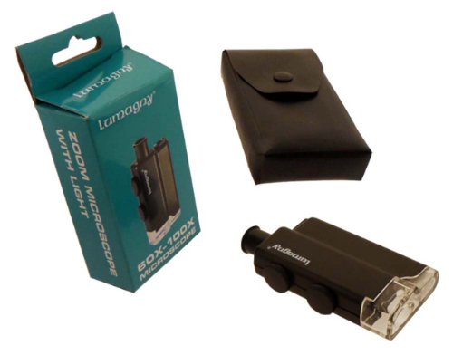 Lumagny: 84 X 48 X 19mm, Mini Hand-Held Microscope With 60X To 100X Power & LED Light by Lumagny