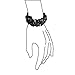 Bling Jewelry Black Onyx Chip Stone Wide Chunky Cluster Multi Strand Stretch Statement Bracelet For Women