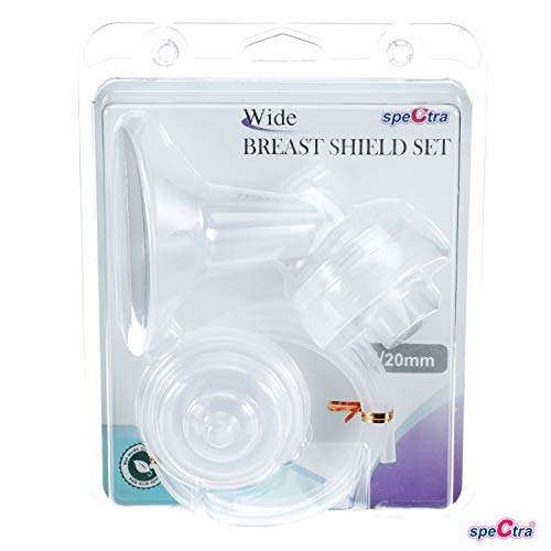 Spectra Baby USA - Authentic Breast Flange Set, Wide Neck Breastshield Set - (Small / 20mm) - Replacement Parts for 9 Plus, S2, S1, M1 Breast Pumps, BPA/DEHP Free