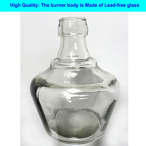 CuleedTec Classic 150ml/5oz Alcohol Burner Lamp Glass Lab Equipment Heating Bunsen Burners with 8.5inch Wick and Funnel for Laboratory, Classroom or Home Scientific Equipment