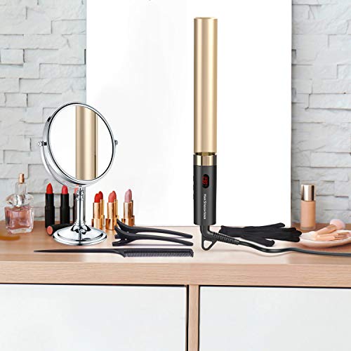 Flat Iron for Hair,GOOLEEN Professional Ceramic Hair Straightener 1 Inch Tourmaline 3D Floating Plates,2 in 1 Hair Curler and Straightener with Dual Voltage LED Display Adjustable Temperature 248-446℉