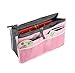 Liroyal Pink Handbag Pouch Bag in Bag Organiser Insert Organizer Tidy Travel Cosmetic Pocket Makeup Bag