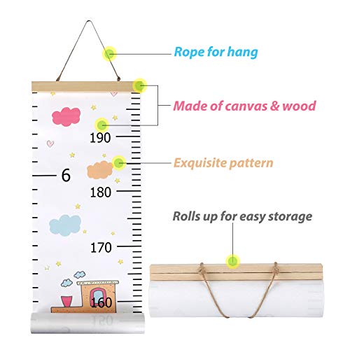 Wall Growth Chart, Canvas And Wood Growth Chart For Kids, Perfect Wall