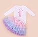 Marlegard® Baby Girls' 3PCs Pink 1st Birthday Jumpsuit Tutu Skirt Headband Outfits (18M(12-18months), Purple)