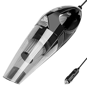 Suzec 12V 120W 3500PA High Power Wet and Dry Portable Handheld Car Vacuum Cleaner with 12ft Power Cord, LED and HEPA…