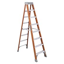 Louisville Ladder Resistente escalera de fibra de vidrio, capacidad de 136.08 kg, 2.4 metros (8 pies9