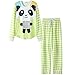 VENTELAN Womens Cow Printed Pajamas Set Long Sleeve Sleepwear Brief Loungewear A-Green Panda S (USA Size:4-6) A-Green Panda S (USA Size:4-6)