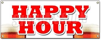 Happy Hour Banner Sign All Day 2 For 1 Two For One Amazon Com
