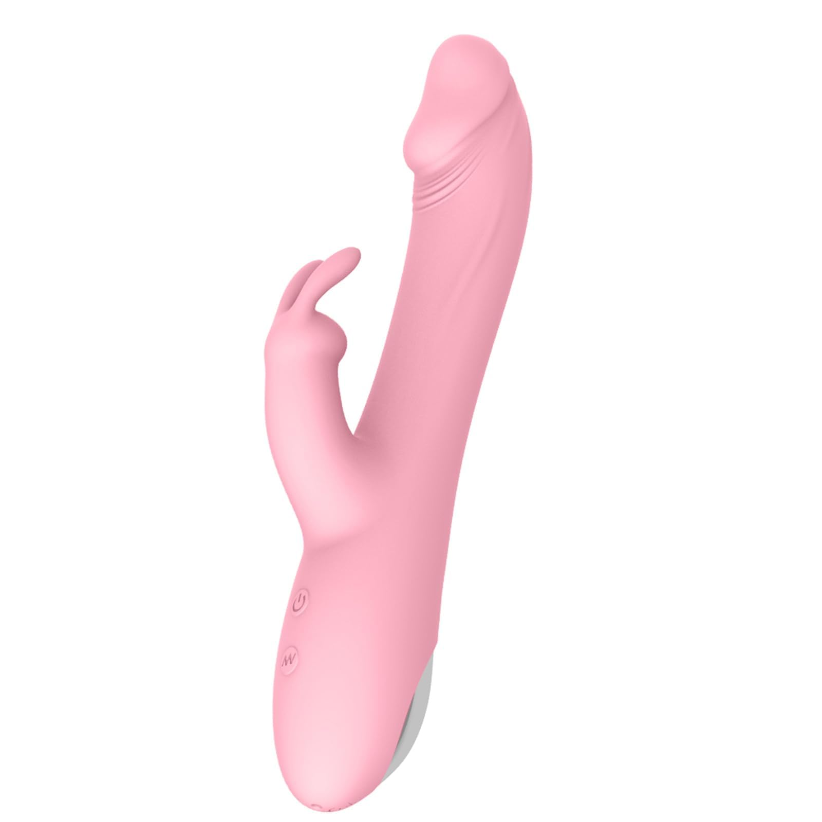 Vibrator Dildo Sex Toys 3-in-1 Rabbit Vibratoren Sexspielzeug für Erwachsene G-Punkt Rabbit Vibrator mit 3 Stoßen und 10 Vibrationsmodi Leise Starke Klitoris-Stimulation