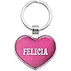 Graphics and More Metal Keychain Key Chain Ring Pink I Love Heart Names Female F Fabi - Felisha