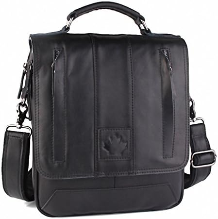 Business Men Leather Bag Natural Cowskin Men Messenger Bags Vintage Men's Cowhide Shoulder Crossbody Bag 6208 black