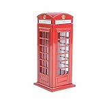 D-Foxes Delicate Britain Metal Alloy Money Coin Spare Change Piggy London Street Red Telephone Booth Bank Souvenir Gift Model Box Jar (Large)