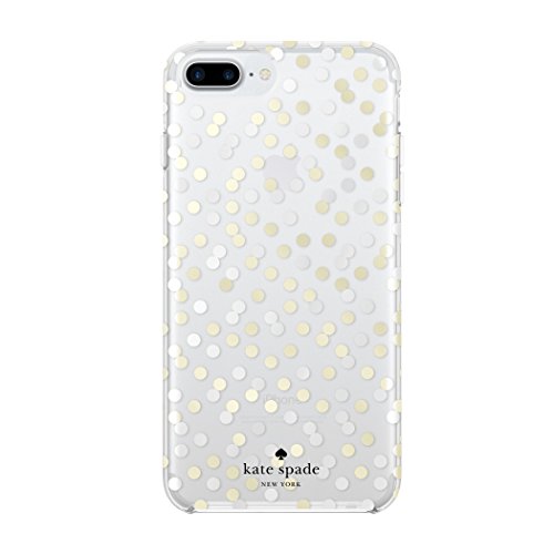 kate spade new york Protective Hardshell Case for iPhone 8 Plus - also compatible with iPhone 7 Plus - Confetti Dot Clear/Gold Foil/Silver