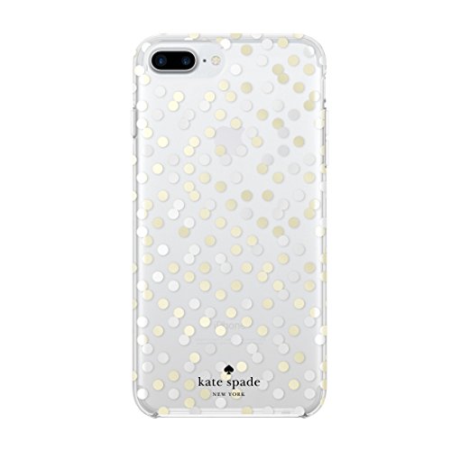 kate spade new york Protective Hardshell Case for iPhone 8 Plus - also compatible with iPhone 7 Plus - Confetti Dot Clear / Gold Foil / Silver