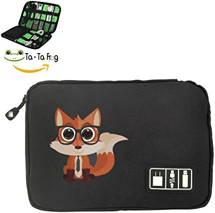 Fox with Glasses Portable Electronics Accessories Bag Organizer Case Bag Portable Case For USB Phone