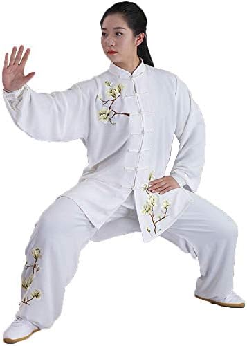Jackson Wang Tai Chi Clothing Women's Men's Comfortable Breathable Embroidery Tai Chi Uniform Loose Polyester kung fu Yoga Clothes Martial Arts Clothing Unisex,Yellow,M
