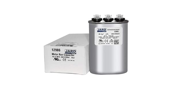 Amazon.com: Mars 12986 Motor Dual Run Capacitor Oval 40 + 5 uf MFD 440 Volt  VAC