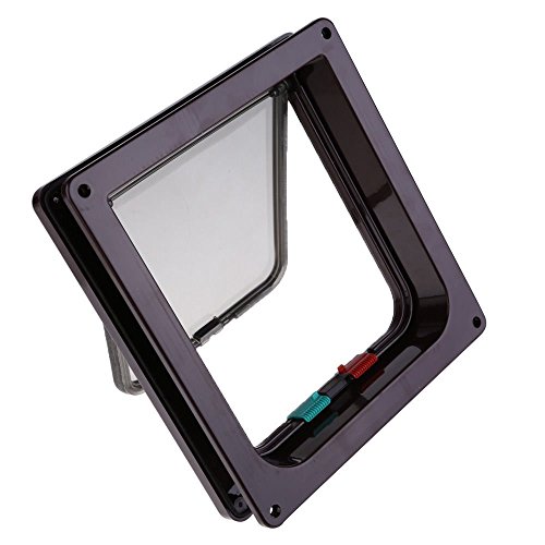 Lockable Medium Pet Flap 4 Way Cat Door Kitten Small Dog Safe Door