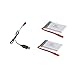 DBPOWER X400W Drone 2 Pack 3.7V 750mAh Li-Po Rechargeable Battery with Free USB Charger for DBPOWER X400C FPV RC Drone and MJX X400 Quadcopter