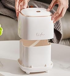 Foraineam 2 Pack Tabletop Trash Can with Pop-up