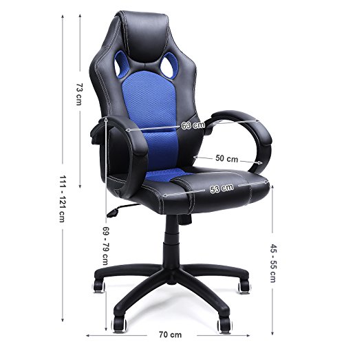 SONGMICS-Poltrona-Girevole-Sedia-Direzionale-Ergonomica-da-Ufficio-Studio-Regolabile-con-Rotelle-OBG56L