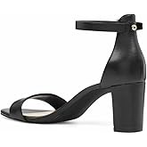 Nine West Women's Pruce Heeled Sandal, Black Nappa, 6.5