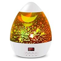 Night Light Star Moon Projection Lamp, Star Light Projector 360 Degree Rotating with Timer Auto Shut-Off for Kids Bedroom, 4 Led Bulbs with Multiple Colors (White)