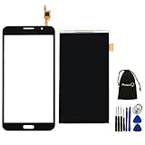 Mencia LCD Display Digitizer Ribbon Screen Replacement + Touch Digitizer Glass Lens Screen Replacement For Samsung Galaxy Mega 2 SM-G750 G750F G750A G750H With Opening Tools(Black)