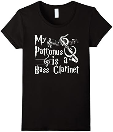 Womens Bass Clarinet Shirt - My Patronus Is A Bass Clarinet Tshirt XL Black