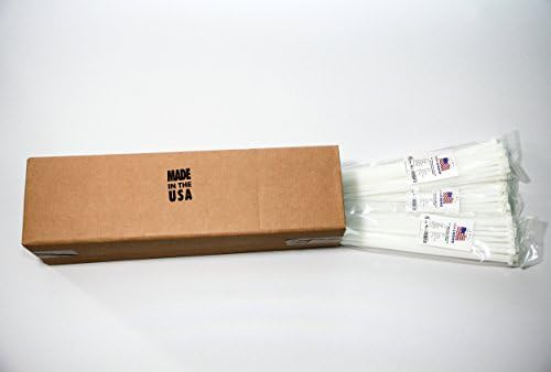 Extra Heavy Duty Cable Zip Ties. Durable Strong Nylon Tie wraps, 175 LB Tensile Strength (24 Inch 500 Case, White)